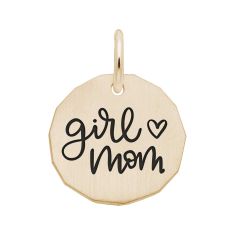 14k Yellow Gold Girl Mom Flat Charm