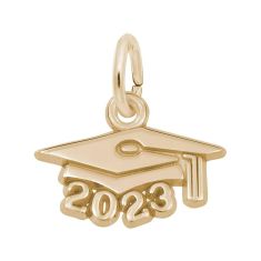 image of 14k Yellow Gold Graduation Cap 2023 Flat Charm with sku:10675304000