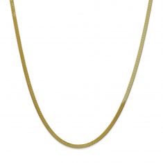 Yellow Gold Herringbone Chain Necklace 3mm