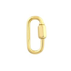 Yellow Gold Hexagonal Closure Oval Push Lock
