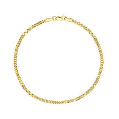 Yellow Gold Hollow Box Bismarck Bracelet - 7.5 Inches
