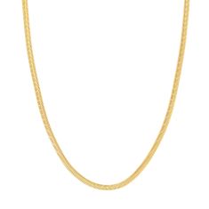 Yellow Gold Hollow Diamond Cut Snake Chain Necklace - 4.2mm