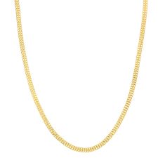Yellow Gold Hollow Double Curb Chain | 4.3mm | 18 Inches