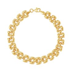 Yellow Gold Hollow Panther Link Bracelet