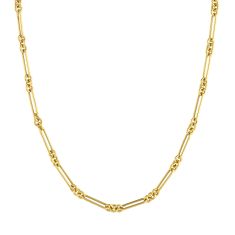 Yellow Gold Hollow Paperclip Chain | 4mm | 18 Inches