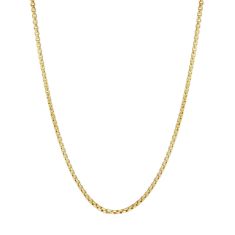 Hollow Round Box Yellow Gold Chain | 1.8mm
