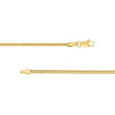 Yellow Gold Hollow Snake Chain Necklace | 1.9mm