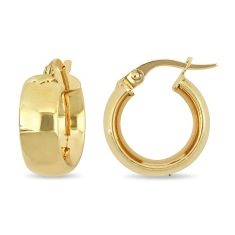 Yellow Gold Hoop Earrings | 15mm
