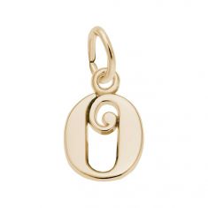 image of 14k Yellow Gold Initial O Flat Charm with sku:10476504015