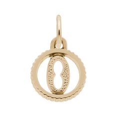 Yellow Gold Initial O Small Open Disc Flat Charm