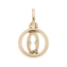 Yellow Gold Initial Q Small Open Disc Flat Charm