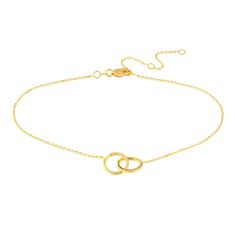 Yellow Gold Interlocking Circles Anklet