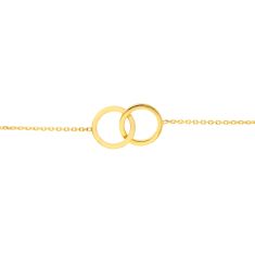 Yellow Gold Interlocking Circles Anklet