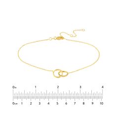 Yellow Gold Interlocking Circles Anklet