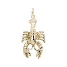 14k Yellow Gold Large Lobster 3D Charm