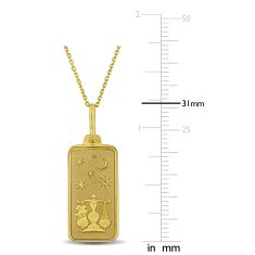 Yellow Gold Libra Zodiac Sign Pendant Necklace