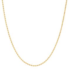 Yellow Gold Hollow Light Rope Chain Necklace | 2mm | 18 Inches | REEDS ...