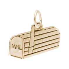 Yellow Gold Mailbox Flat Charm