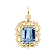 Yellow Gold March Birthstone 3D Charm