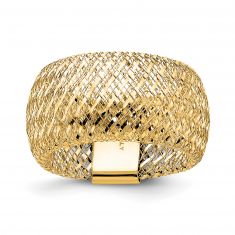 Yellow Gold Mesh Stretch Ring | 10mm