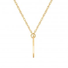 Yellow Gold Mini Disc Cross Necklace