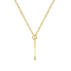 Yellow Gold Mini Disc Cross Necklace