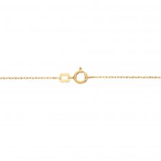 Yellow Gold Mini Disc Cross Necklace