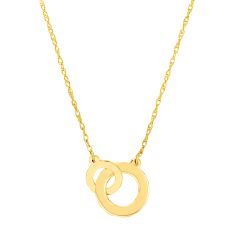 Yellow Gold Mini Interlocked Circles Necklace