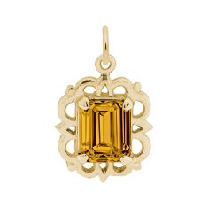 Yellow Gold November Birthstone 3D Charm