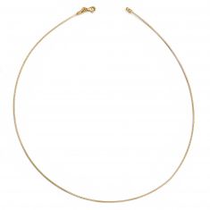Yellow Gold Semi-Solid Omega Chain Necklace | 1mm | 18 Inches