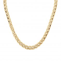 Yellow Gold Oval Double Curb Chain Necklace
