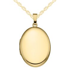 Yellow Gold Oval Locket Necklace