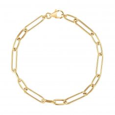 Yellow Gold Paperclip Link Chain Bracelet, 4.8mm