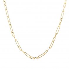 Yellow Gold Paperclip Link Chain Necklace 4.8mm, 20 Inches