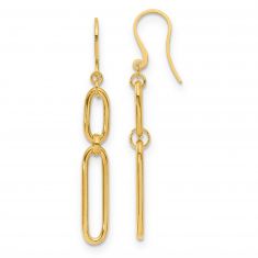 Yellow Gold Paperclip Link Earrings