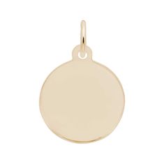 Yellow Gold Petite Disc Plain Charm