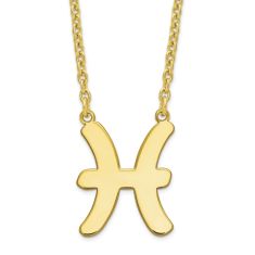 Yellow Gold Pisces Zodiac Plate Necklace