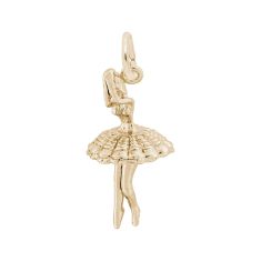 Yellow Gold Pointed Toes Ballet Dancer 3D Charm