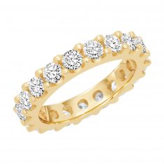 image of Yellow Gold Prong Set Round Diamond Eternity Band 2 1/2ctw with sku:JM1758-YG