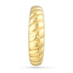 Yellow Gold Ribbed Dome Ring