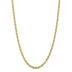Yellow Gold Rope Chain Necklace 6mm, 22 Inches