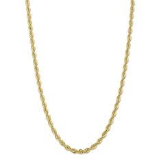 Yellow Gold Rope Chain Necklace 6mm, 22 Inches