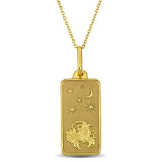 Yellow Gold Scorpio Zodiac Sign Pendant Necklace
