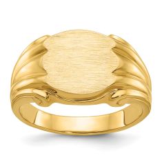 Yellow Gold Scrollwork Signet Ring | Men's