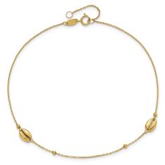 Yellow Gold Sea Shell Station Anklet