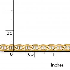 Yellow Gold Semi-Solid Anchor Chain Necklace | 4mm | 18 Inches