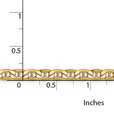 Yellow Gold Semi-Solid Anchor Chain Necklace | 4mm | 24 Inches