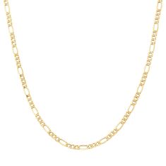 Yellow Gold Semi-Solid Figaro Chain Necklace | 4.4mm