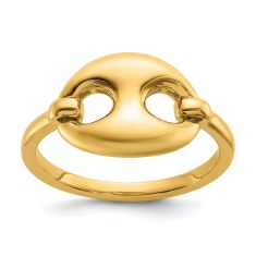 Yellow Gold Semi-Solid Mariner Link Ring - Size 7
