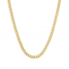 Men's Yellow Gold Semi-Solid Miami Cuban Chain Necklace 7.25mm